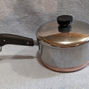 Vintage Revere Ware 1950's Copper 1 Quart Sauce Pan Double Ring 2363973 NO  LID