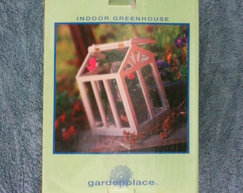 Small Indoor Greenhouse Kit 12 x 9 by x 13 3/4 Plant Starter Seed Starter Wood and Plexiglas Flip Up Top or Removable Top Deserdog Destash