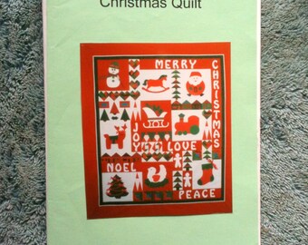 Christmas Quilt Pattern ABC Patterns Vintage 1996 45 x 51 Uncut Templates Instructions Christmas Decoration Wall Quilt Wall Hanging