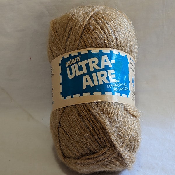 National Yarn Crafts NYC Natura Ultra Aire Yarn Acrylic Nylon 3 oz 2 Colors Camel Fisherman Vintage Yarn