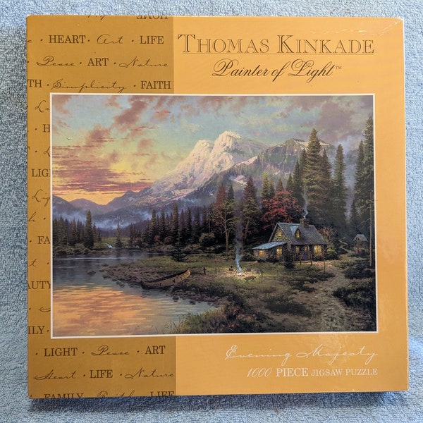 Vintage Thomas Kinkade Puzzle Evening Majesty Ceaco 2001 Unopened  3310-29 Large Box Format 1000 Piece Sealed Jigsaw Puzzle