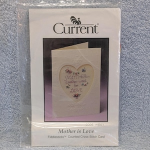 Carte pour la fête des mères à faire soi-même Carte au point de croix compté avec des bâtons de violoncelle Mother un autre mot d'amour nouveau dans son emballage