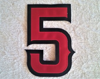 Large Number 5 Iron On Patch About 8" Tall Applique Application