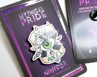 Aro Angel Queer Aromantic Pride Wooden Pin