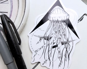 Dotwork Sticker Jellyfish