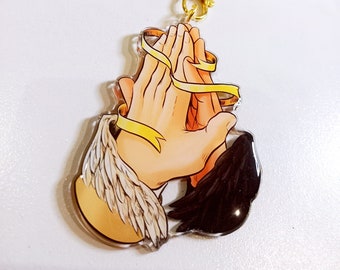 GOmens Angel and Demon Hands Key Chain Acrylic Resin Charm