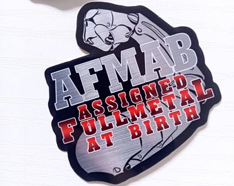 Assigned Fullmetal at Birth Metallic FMA Sticker