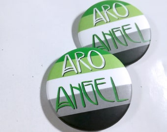 Aro Angel Pride Button Aromantic Pin Badge