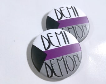 Demi Demon Pride Button Demisexual Pin Badge