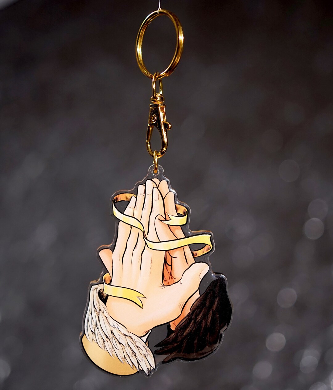 Demonc Key Chain Gomens Angel and Demon Hands Key Chain Acrylic Resin Charm - Etsy