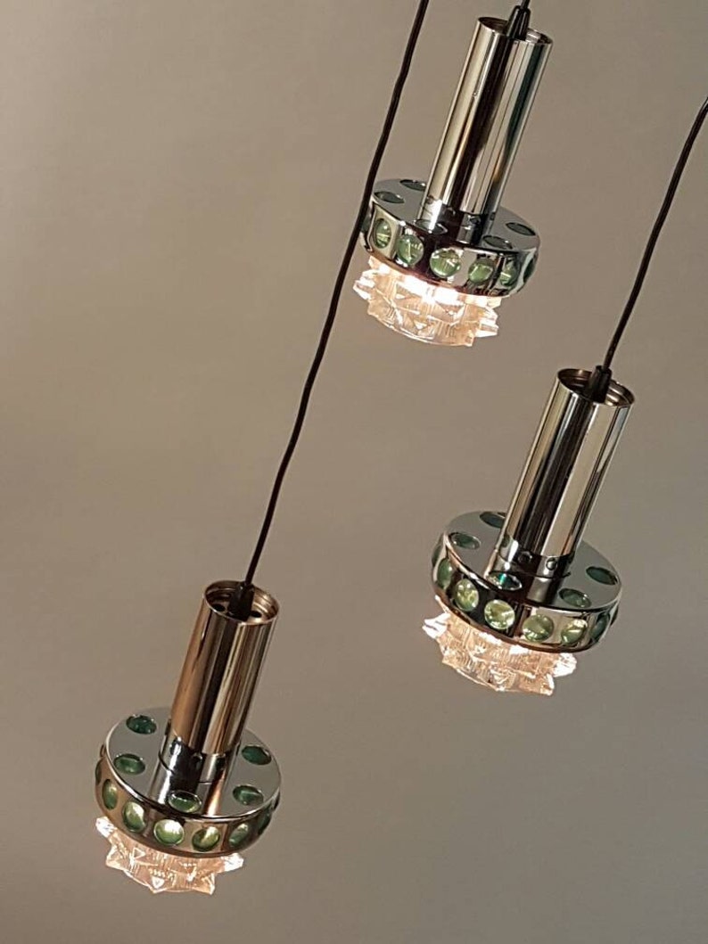 Cascading Pendant Chandelier Attributed To Raak Amsterdam Lamp Image 0