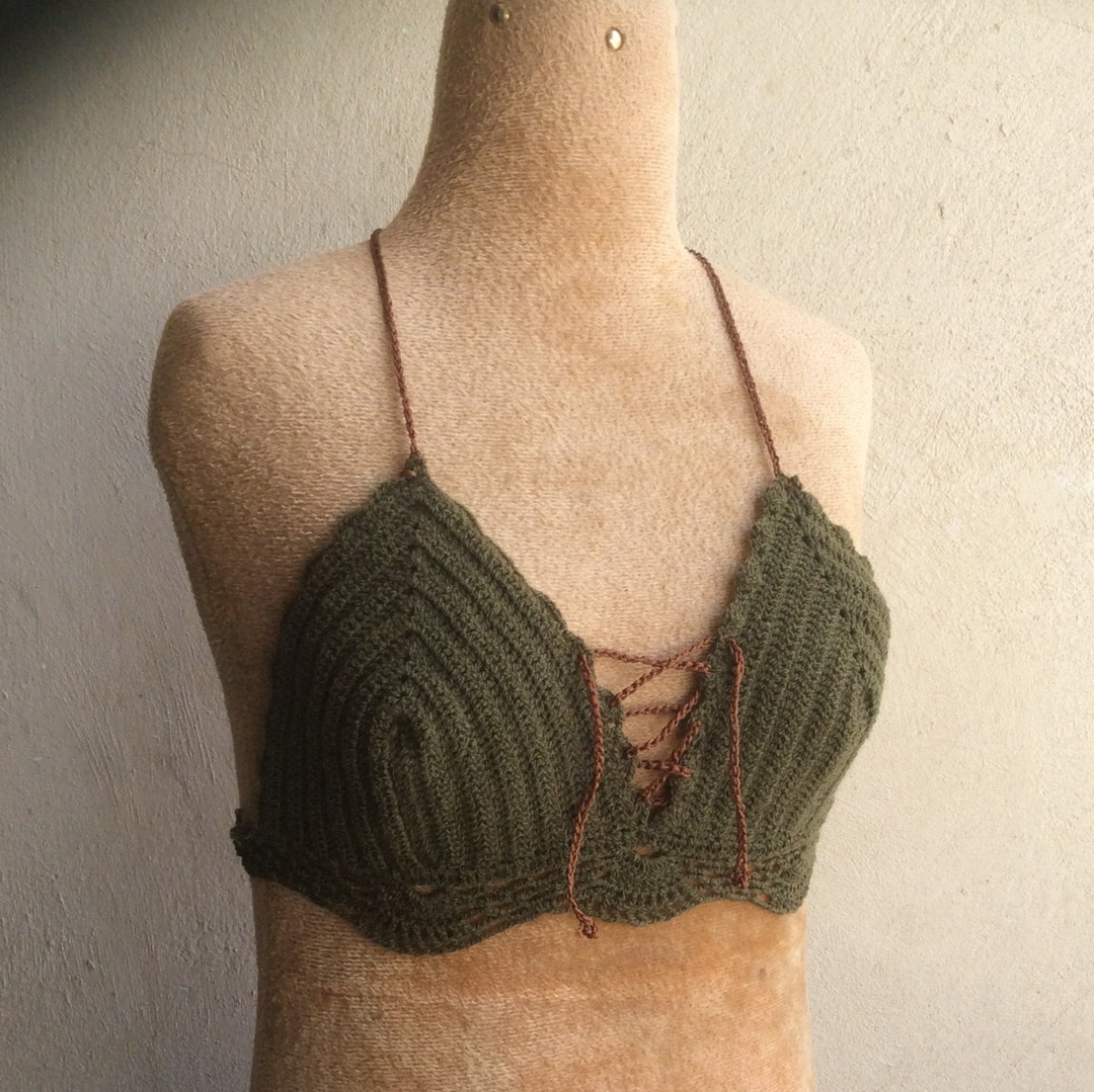 Sage Green/camo/khaki/army Green/olive Green Crochet Lace Crop - Etsy
