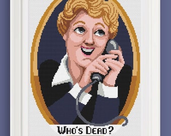 Cross stitch pattern - Jessica Fletcher - Murder she wrote - Who's dead? - Angela Lansbury - diamond painting - DMC - macramè - fan art- PDF