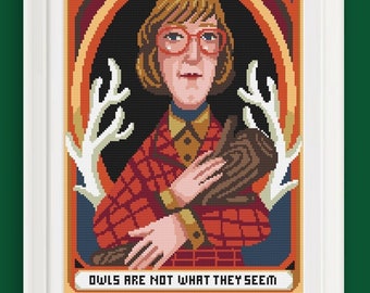 Cross stitch pattern Twin Peaks David Lynch - Lady Log portrait -ready to use- also suitable for Pattern Keeper - colors and symbols PDF