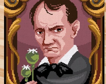 Charles Baudelaire cross stitch pattern - The flowers of evil - PDF Instant download