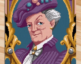 Counted stitch pattern - Violet Crawley - Magghie Smith - Downton Abbey - PDF Instant download