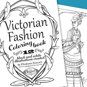 LIVRE DE COLORIAGE 12 costumes victoriens à colorier - 1 PDF de 12 pages noir et blanc et couverture - téléchargeable immédiatement