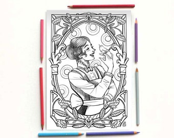 Mary Poppins - Disegno da colorare PDF- Mary Poppins. PL Travers -  subito scaricabile