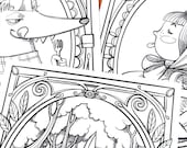 3 disegni da colorare - Cappuccetto Rosso e il Lupo - una grande amicizia - Charles Perrault - subito scaricabili in PDF