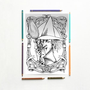 Disegno da colorare - Il Meraviglioso Mago di Oz -  La Malvagia Strega dell'Ovest - L. Frank Baum - PDF subito scaricabile
