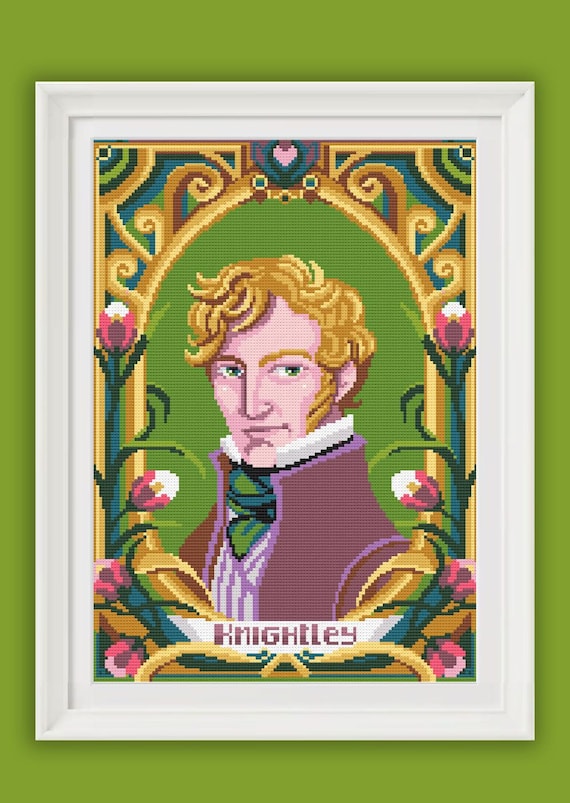 Mr Knightley - Emma - Jane Austen  schema punto croce 134x180 punti - Jane Austen - Pattern da ricamo per punto croce  - DMC