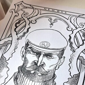 COLORING BOOK PDF 7 different designs - Mr Darcy, Rochester, Heathcliff, Mr Thornton, Count Dracula - The Literary Boyfriends bundle image 6