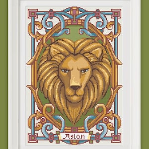As Crônicas de Nárnia - Aslan - O Leão, a Feiticeira e o Guarda-Roupa - CS Lewis - Padrão de ponto cruz em PDF - para download imediato