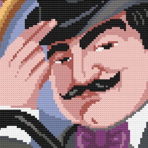 Cross Stitch Pattern - Hercule Poirot - Agatha Christie- PDF Ready to ...