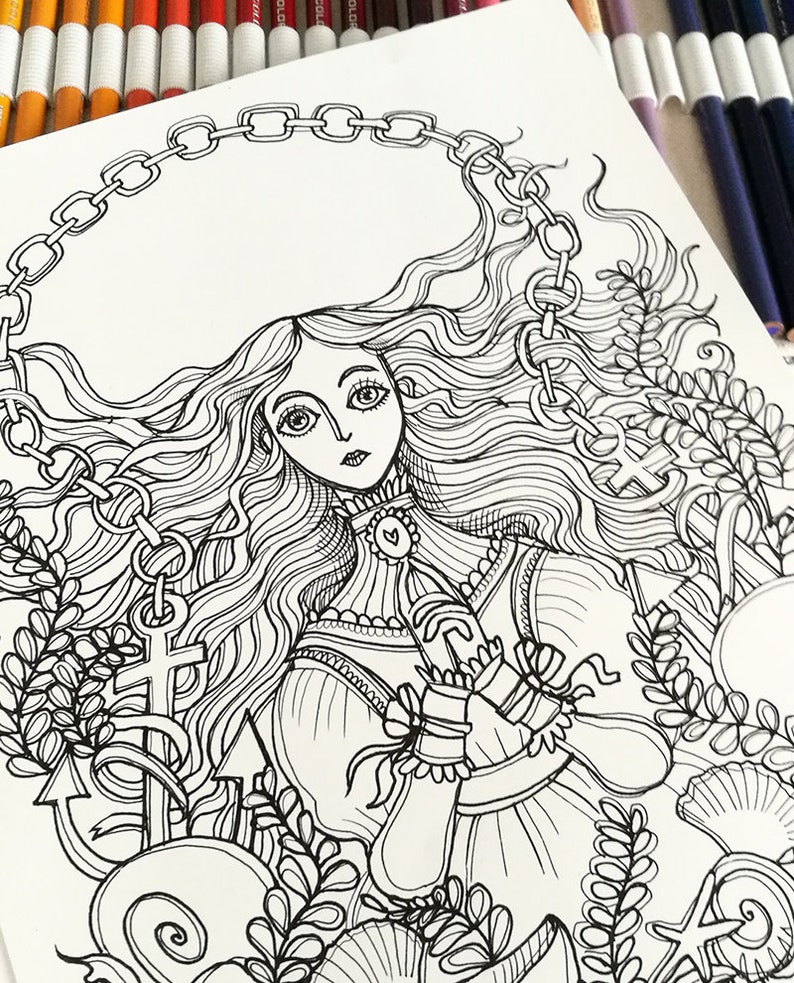 Coloring book Edgar Allan Poe bundle 5 coloring pages | Etsy