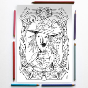 Disegno da colorare - Il Meraviglioso Mago di Oz -  Lo spaventapasseri - L. Frank Baum - PDF subito scaricabile