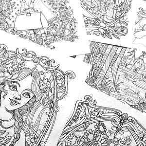 5 PDF Anne Shirley coloring book- Lucy Maud Montgomery Anne of the Green Gables- Instant download - Printable illustration image 1