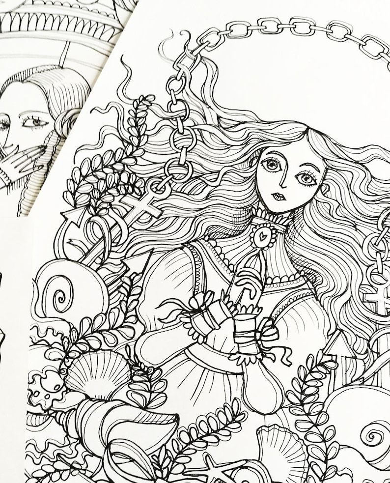 Annabel Lee Edgar Allan Poe Coloring page Instant | Etsy