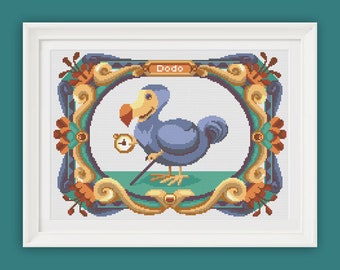 COUNTED STITCH pattern -Dodo - Alice in wonderland - Lewis Carroll  -PDF Instant download