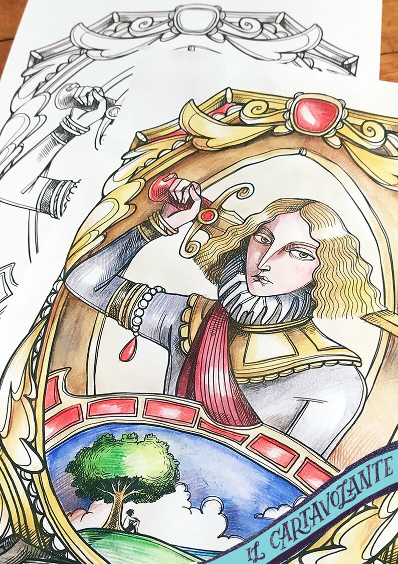 Orlando Virginia Woolf - Livro de colorir - Colorir Orlando, homem e mulher - 8 ilustrações em PDF imagem 3