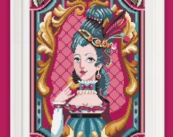 ライトオークオーバル木製フレームマリーアントワネット肖像画フランス