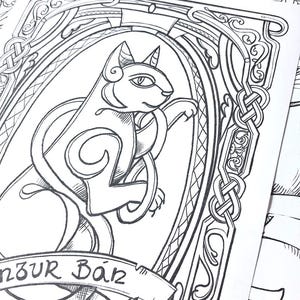 6 CATS coloring bundle PDF - Pluto, Macavity, The Cheshire cat, The Cat, Pangur Ban, Behemoth - 6 illustrations ready to download image 6