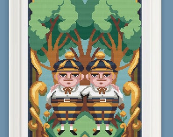 Cross stitch pattern PDF - Tweedledee Tweedledum - Alice in Wonderland - Alice in Wonderland - Pattern Keeper - colors and symbols