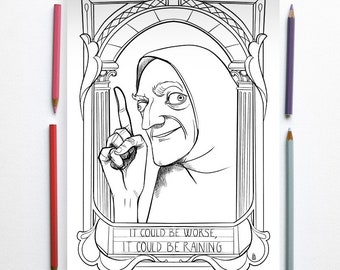 Coloring page PDF -  Young Frankenstein - Mel Brooks Coloring page - It could be raining - Instant download - Art Printable illustration PDF