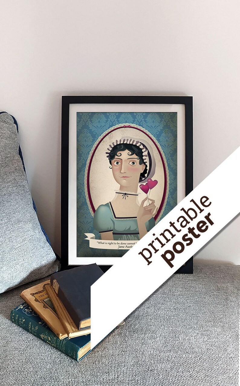 PDF Printable Poster With Quote Jane Austen A4 and Letter - Etsy