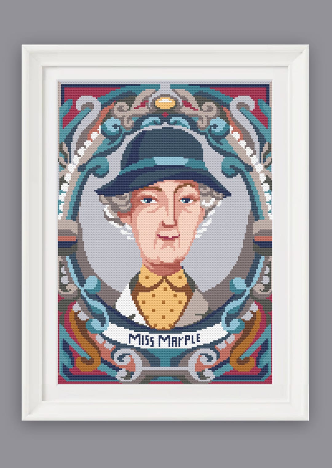 Marple Pattern Cross Stitch Pattern - Miss Marple Portrait - Agatha Christie- Ready to ...
