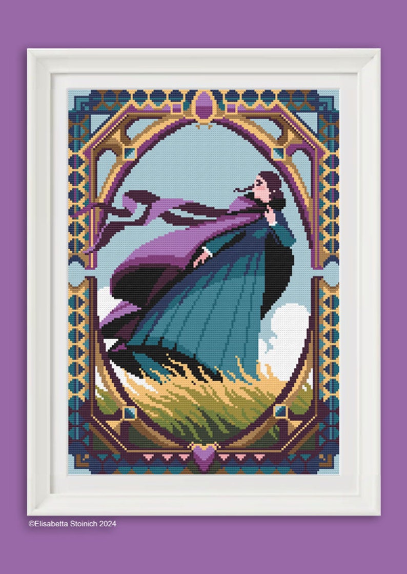 KORSSTYN - Jane Eyre - Charlotte Brontë - mönster direkt nedladdningsbart PDF diamantmålning, makramé, pixelkonst bild 1