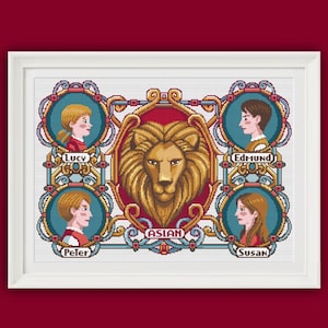 Chronicles of Narnia cross stitch pattern - C.S. Lewis The Lion, the Witch and the Wardrobe - PDF Instant download
