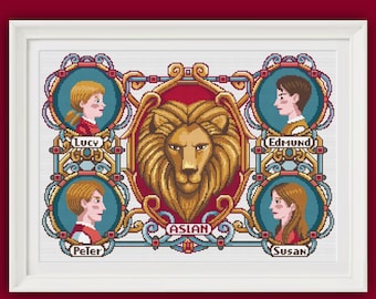 Chronicles of Narnia cross stitch pattern - C.S. Lewis The Lion, the Witch and the Wardrobe - PDF Instant download