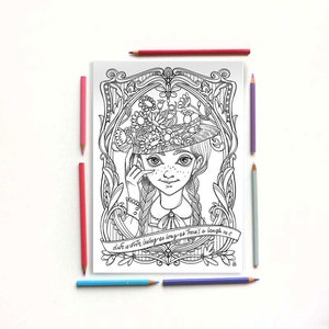 Anne Shirley coloring portrait - Lucy Maud Montgomery Anne of the green gables- Instant download - Printable illustration