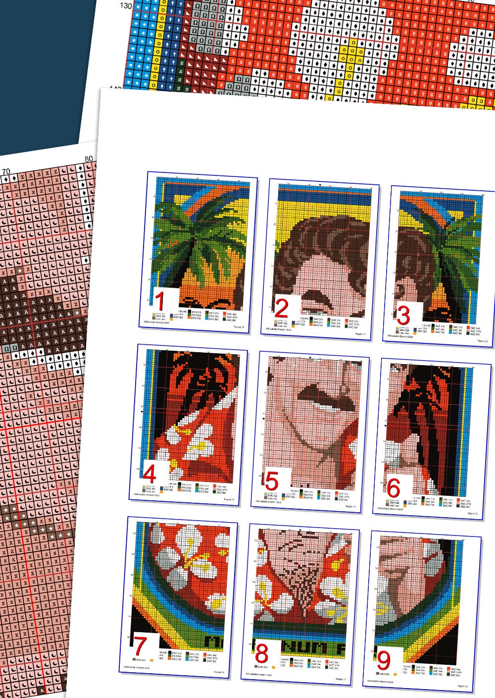 Cross Stitch Pattern - Magnum P.I.- Tom Selleck - Modern