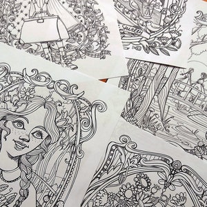 5 PDF Anne Shirley coloring book- Lucy Maud Montgomery Anne of the Green Gables- Instant download - Printable illustration