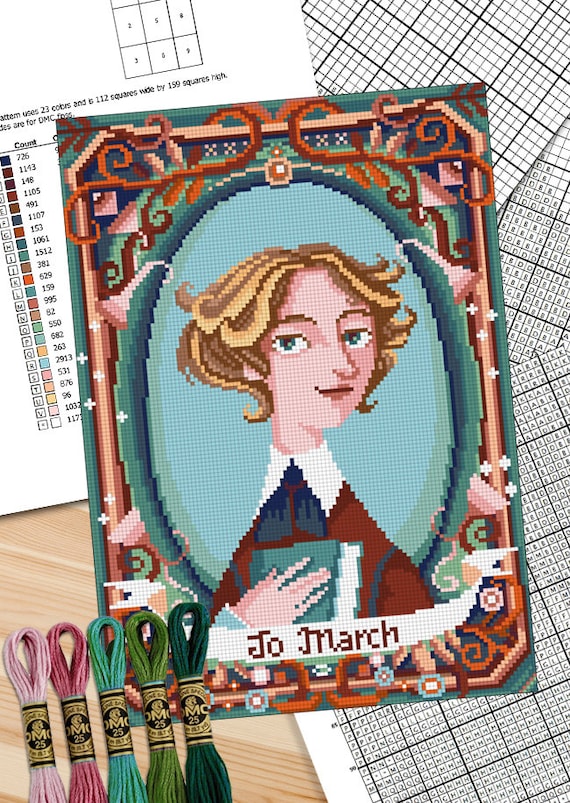 Schema Ricamo Jo March Piccole Donne Louisa May Alcott Etsy