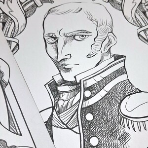 COLORING BOOK PDF 7 different designs - Mr Darcy, Rochester, Heathcliff, Mr Thornton, Count Dracula - The Literary Boyfriends bundle image 7