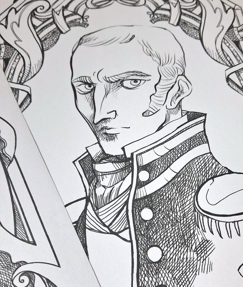 COLORING BOOK PDF 7 different designs - Mr Darcy, Rochester, Heathcliff, Mr Thornton, Count Dracula - The Literary Boyfriends bundle image 7
