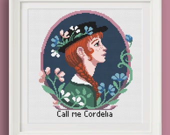 Cross stitch pattern - Anne of green gables - Call me Cordelia - Lucy Maud Montgomey - diamond painting - DMC - macramè - fan art- PDF